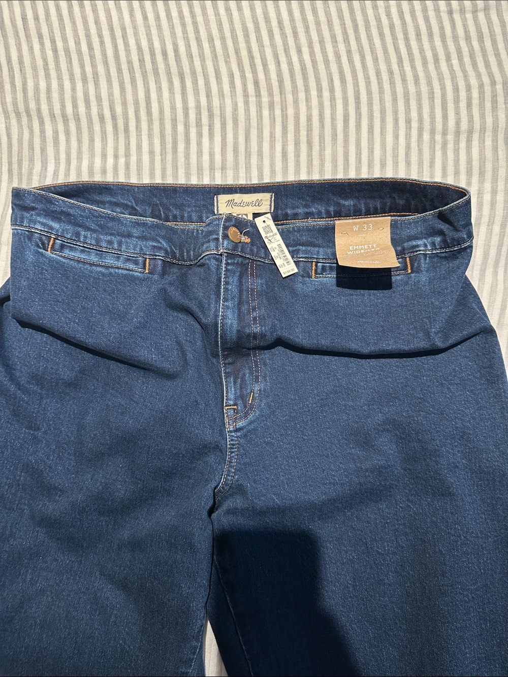 Madewell Women’s Emmett Dark Blue Wide-Leg Jeans